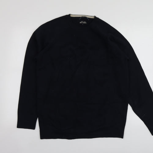 Dunnes Stores Womens Blue Round Neck  Cotton Pullover Jumper Size L