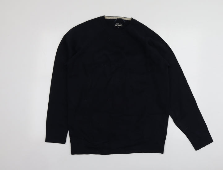 Dunnes Stores Womens Blue Round Neck Cotton Pullover Jumper Size L