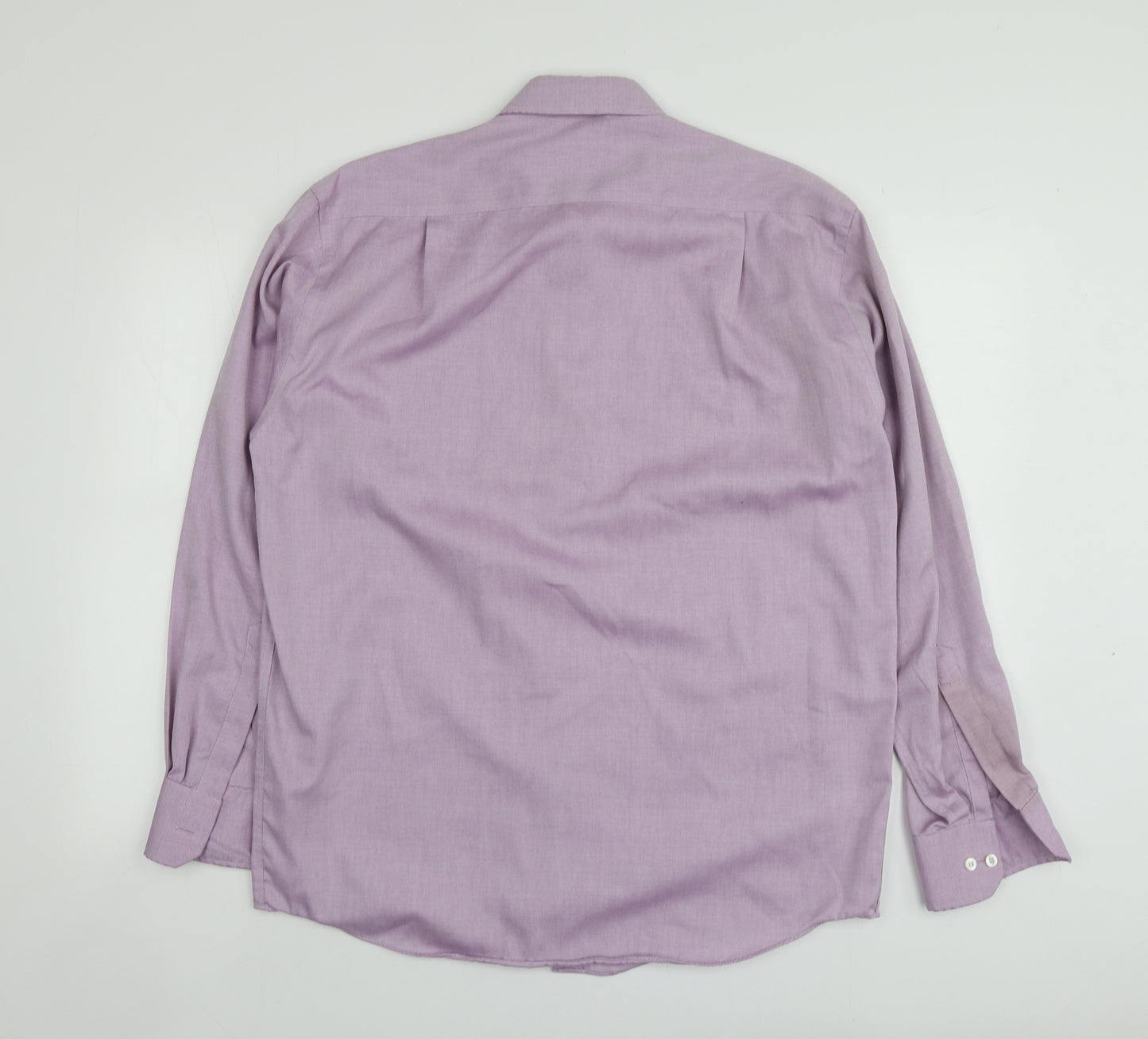 M&S Mens Purple  Cotton  Button-Up Size 15 Collared