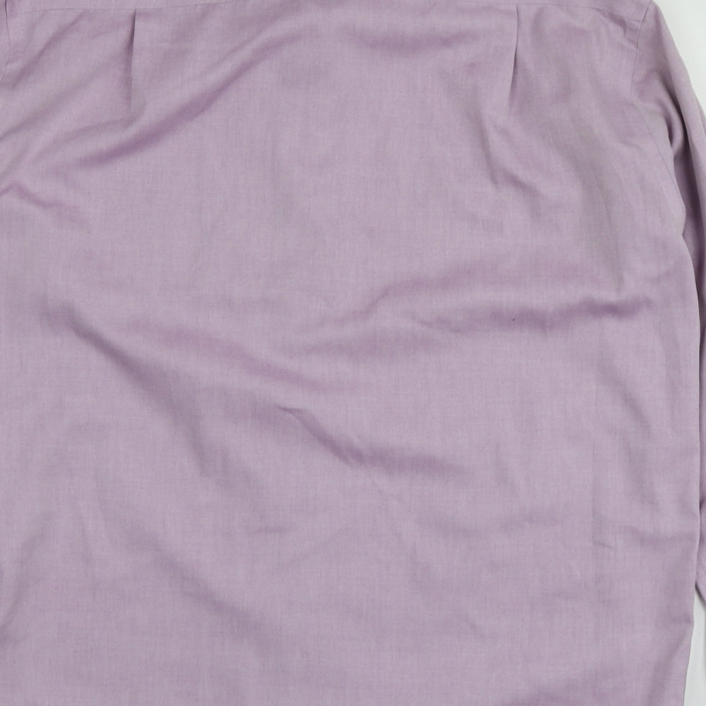 M&S Mens Purple  Cotton  Button-Up Size 15 Collared