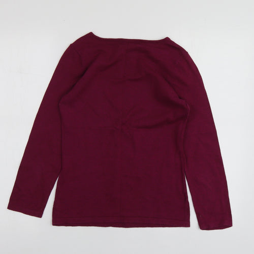 NEXT Womens Purple Square Neck  Cotton Pullover Jumper Size 6