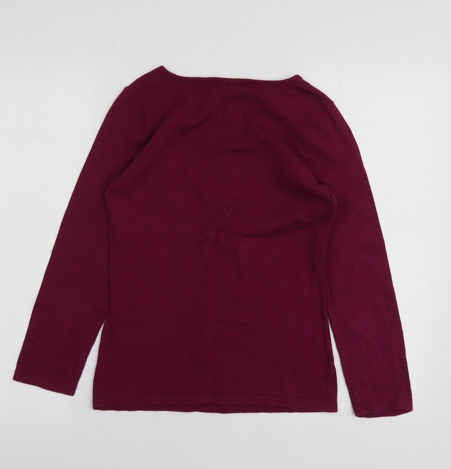 NEXT Womens Purple Square Neck  Cotton Pullover Jumper Size 6