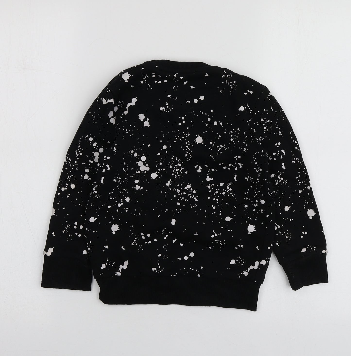 F&F Boys Black Geometric Cotton Pullover Sweatshirt Size 4-5 Years