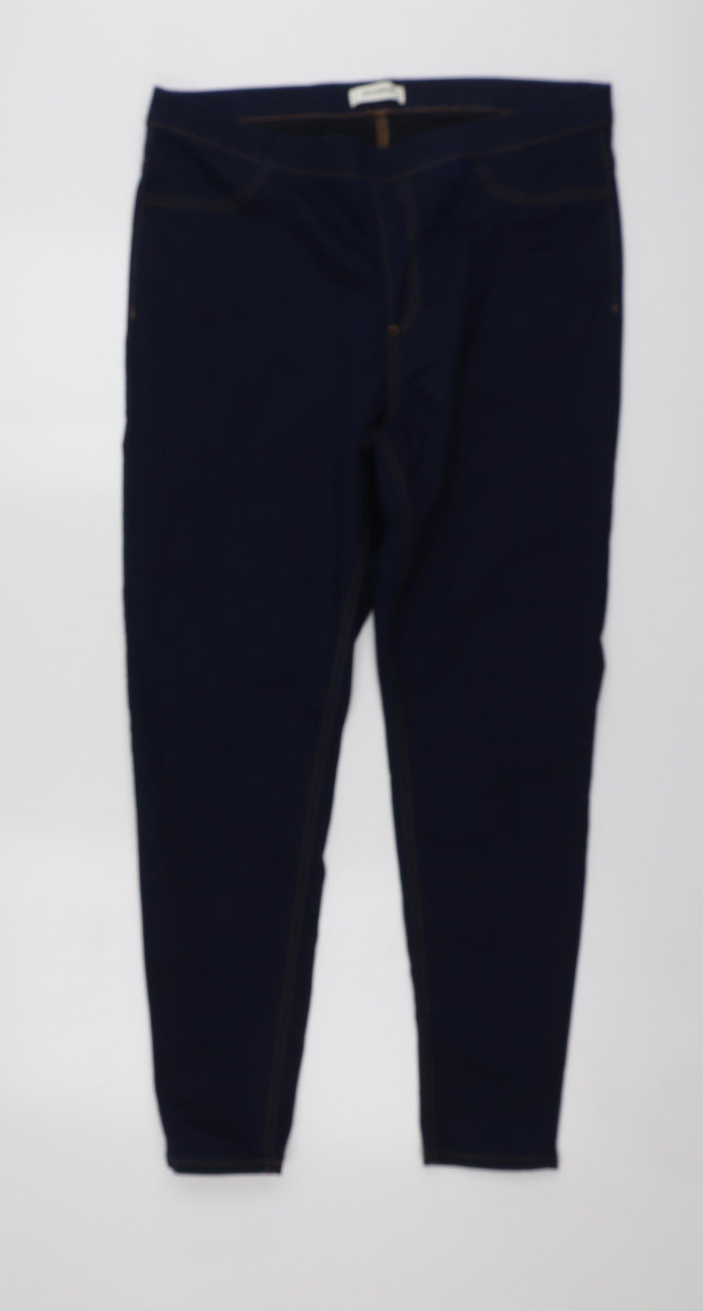 M&S Womens Blue  Cotton Jegging Leggings Size 18 L27 in