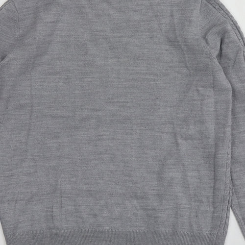Papaya Womens Grey Round Neck  Acrylic Pullover Jumper Size 12