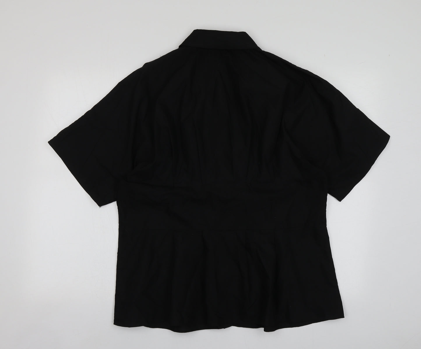 River Island Womens Black  Polyester Basic Button-Up Size 18 Collared