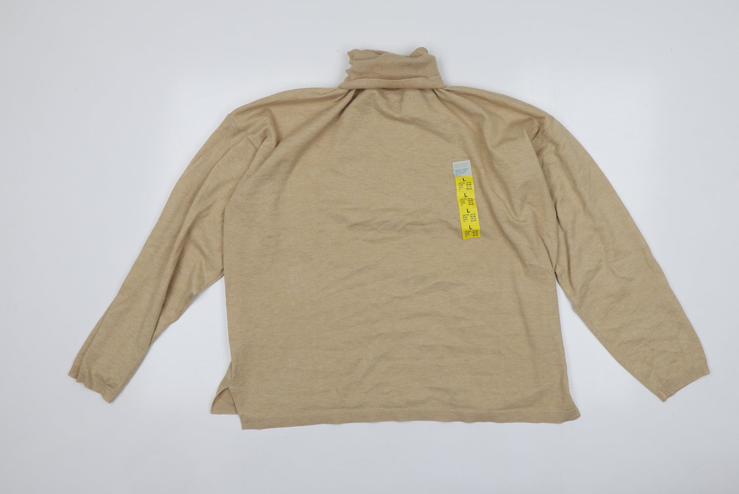 Primark Womens Beige Roll Neck  Polyester Pullover Jumper Size L