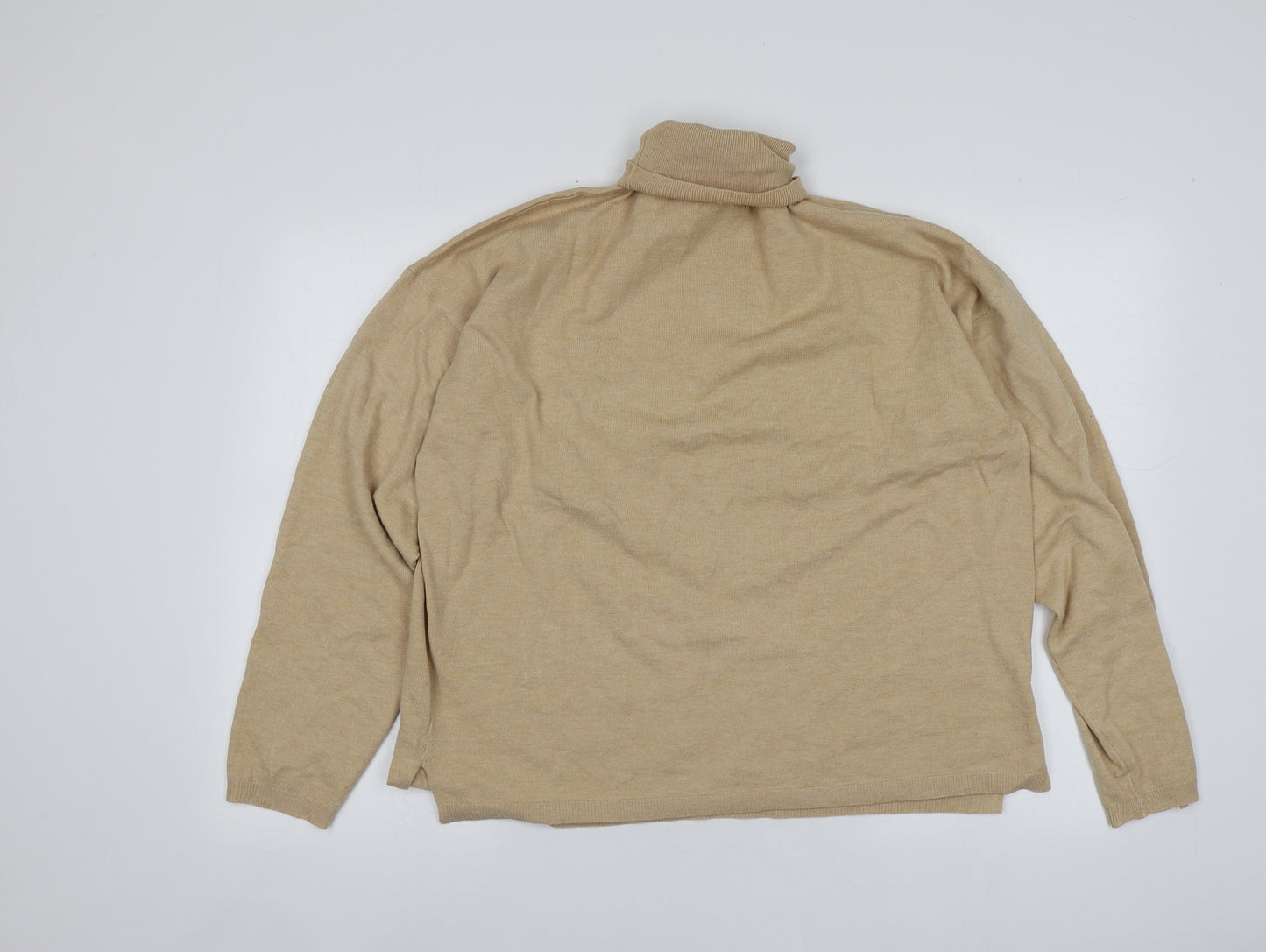 Primark Womens Beige Roll Neck  Polyester Pullover Jumper Size L