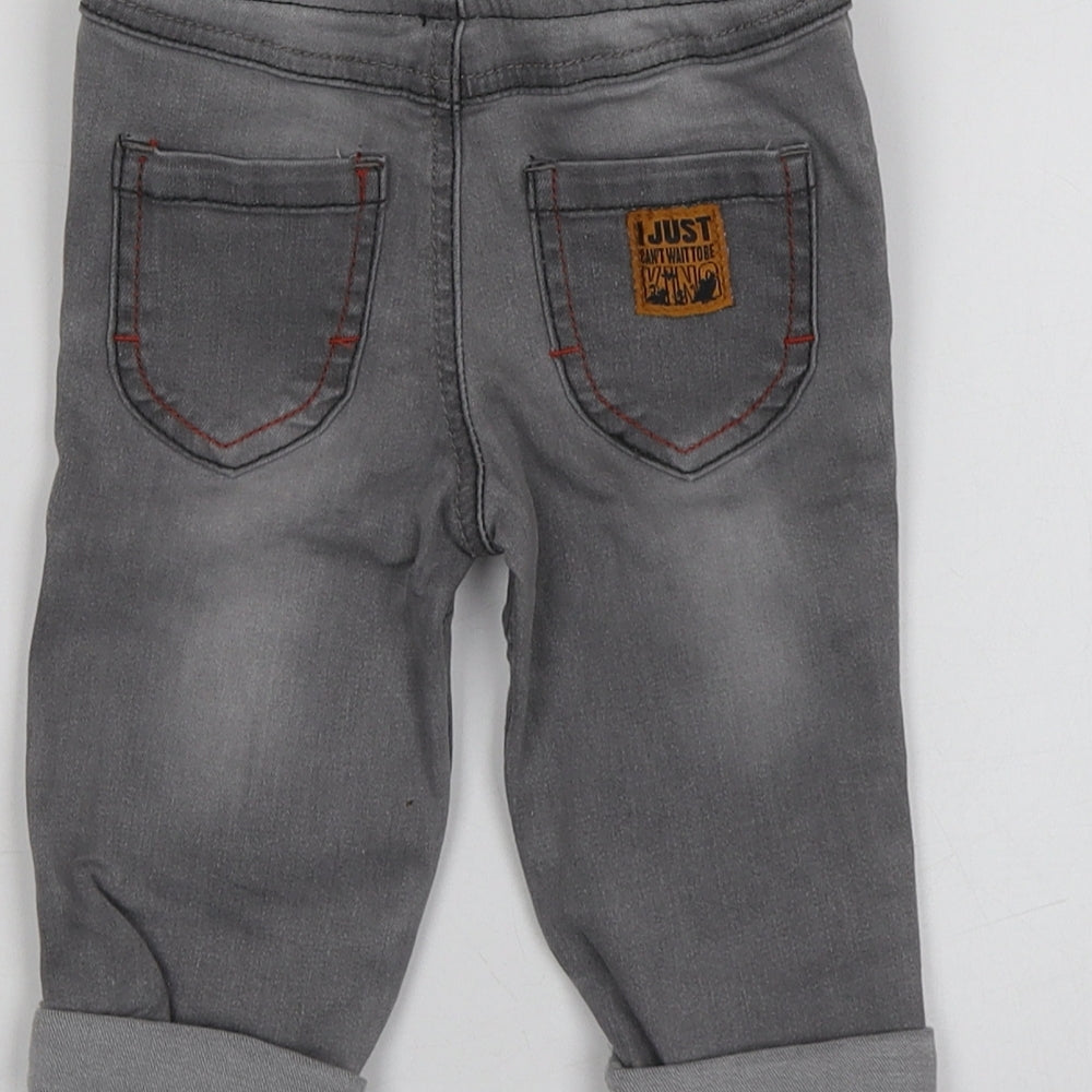 Disney Boys Grey Geometric Cotton Jogger Jeans Size 6-9 Months   - King Lion