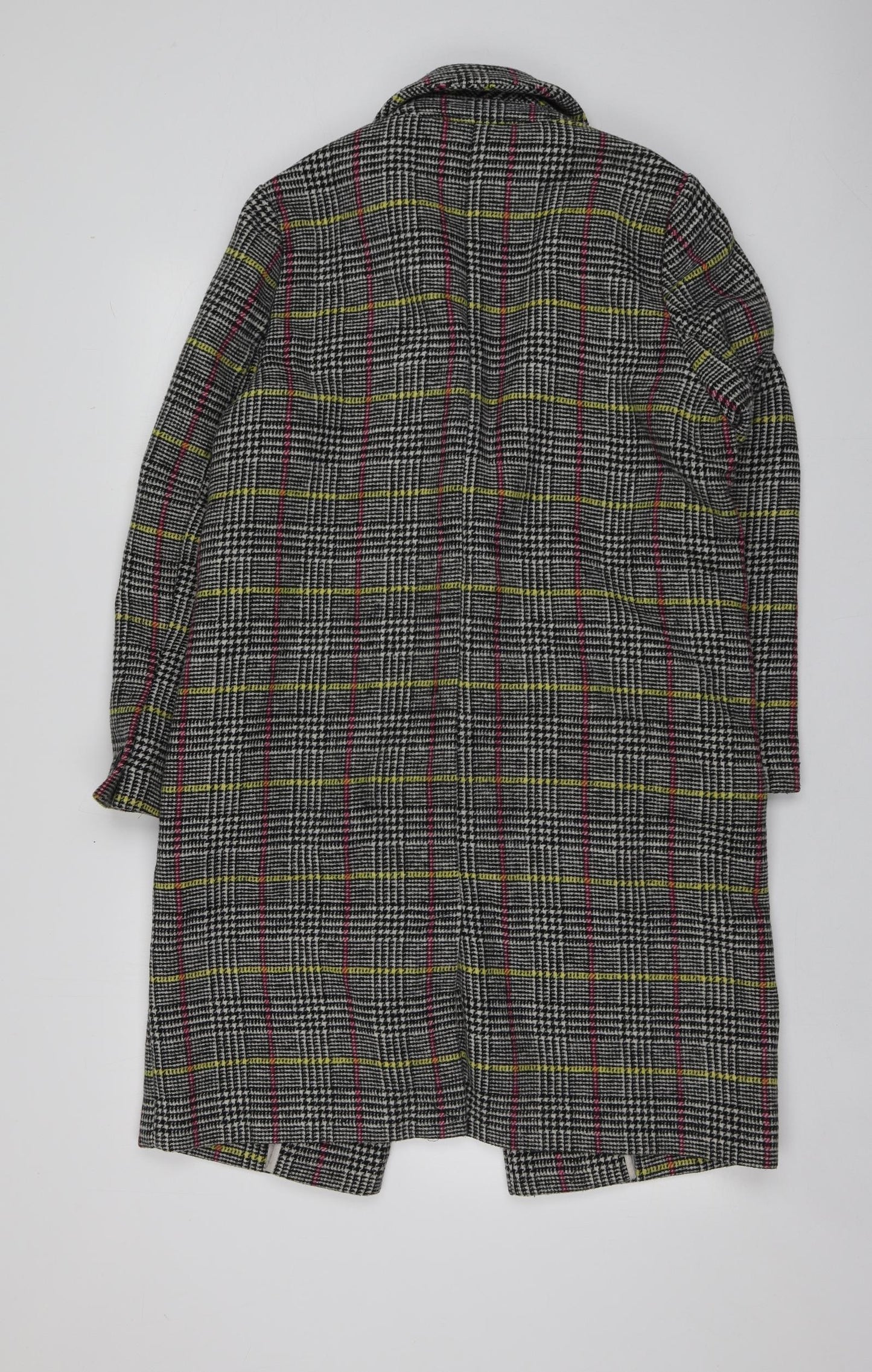 Topshop Womens Multicoloured Plaid  Pea Coat Coat Size 10