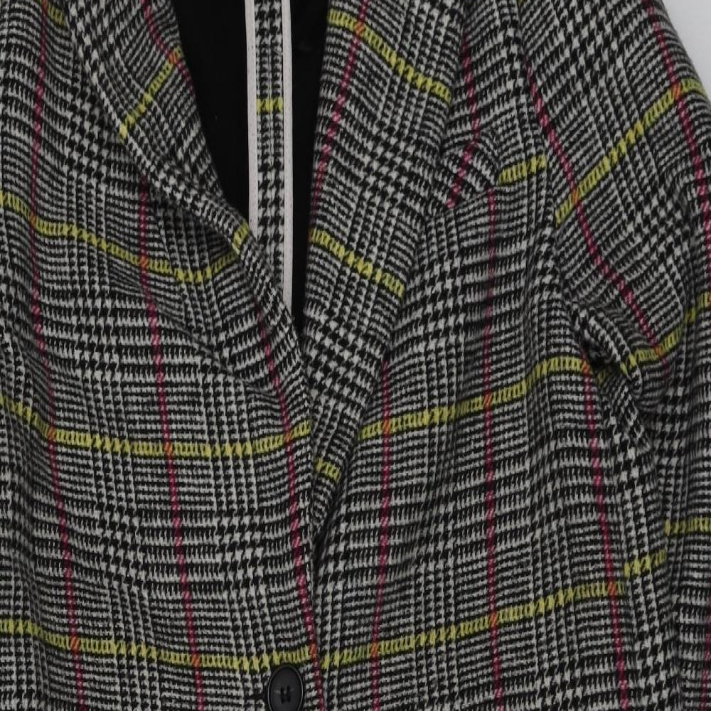 Topshop Womens Multicoloured Plaid  Pea Coat Coat Size 10