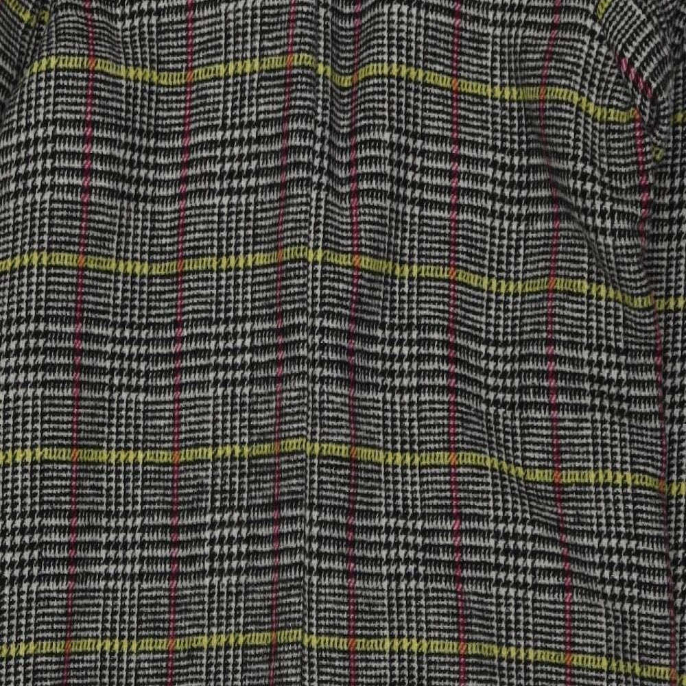 Topshop Womens Multicoloured Plaid  Pea Coat Coat Size 10