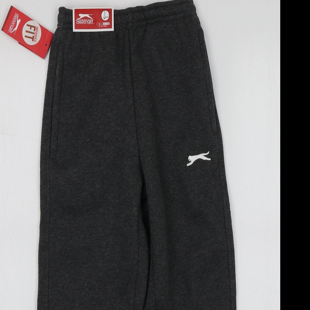 Slazenger Boys Grey  Polyester Jogger Trousers Size 7-8 Years  Regular