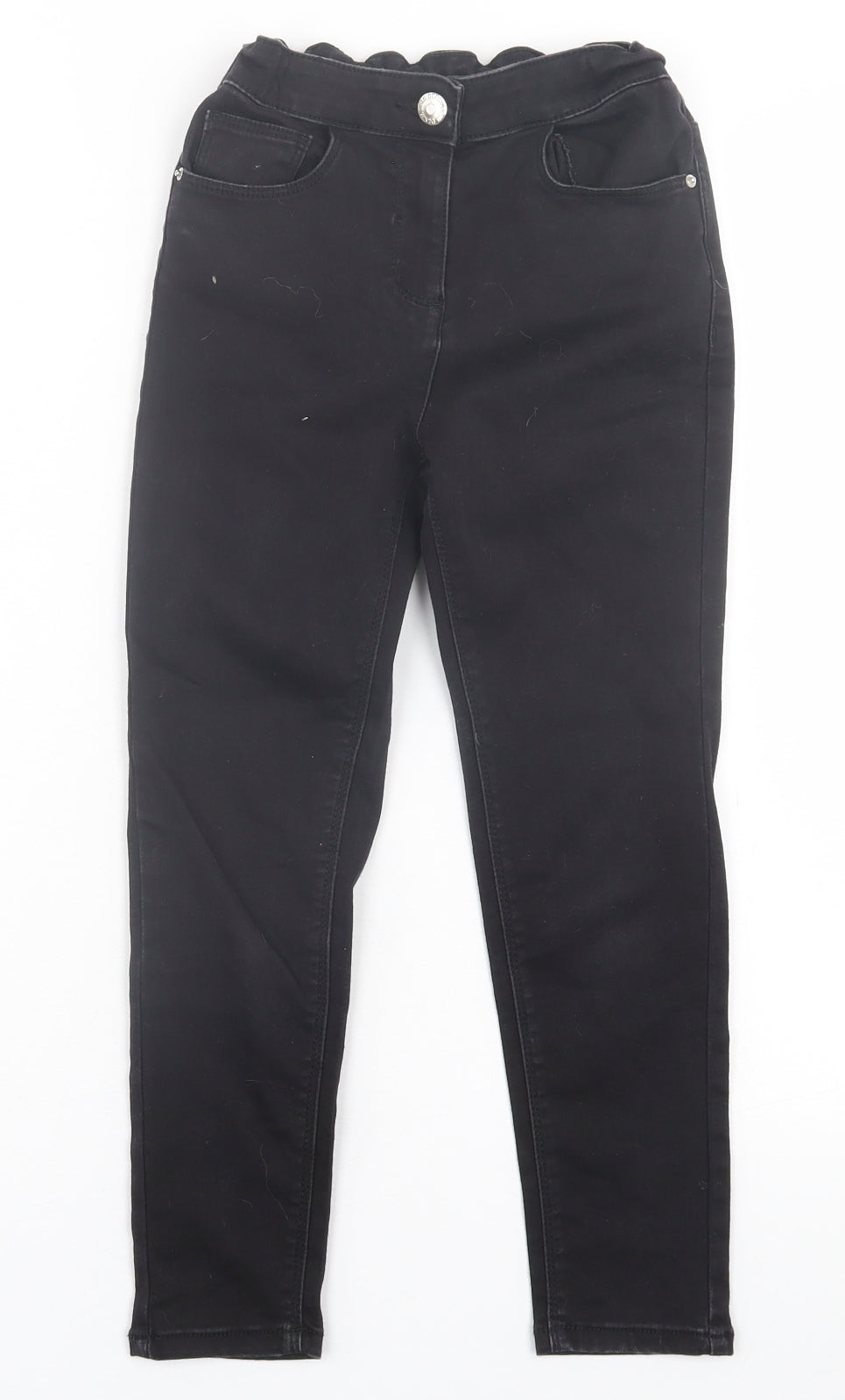 Matalan Girls Black  Cotton Straight Jeans Size 8 Years  Regular Button