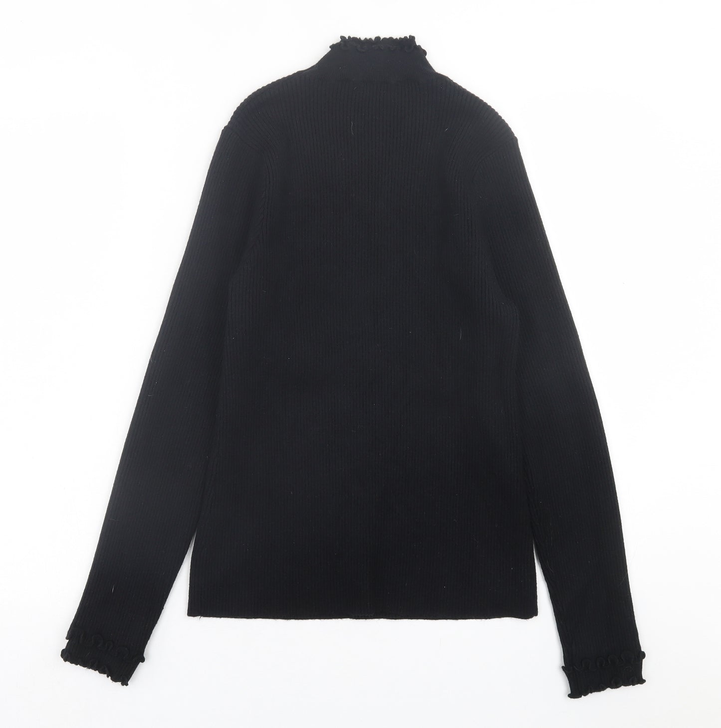 Fashion Nova Womens Black High Neck  Viscose Pullover Jumper Size 14
