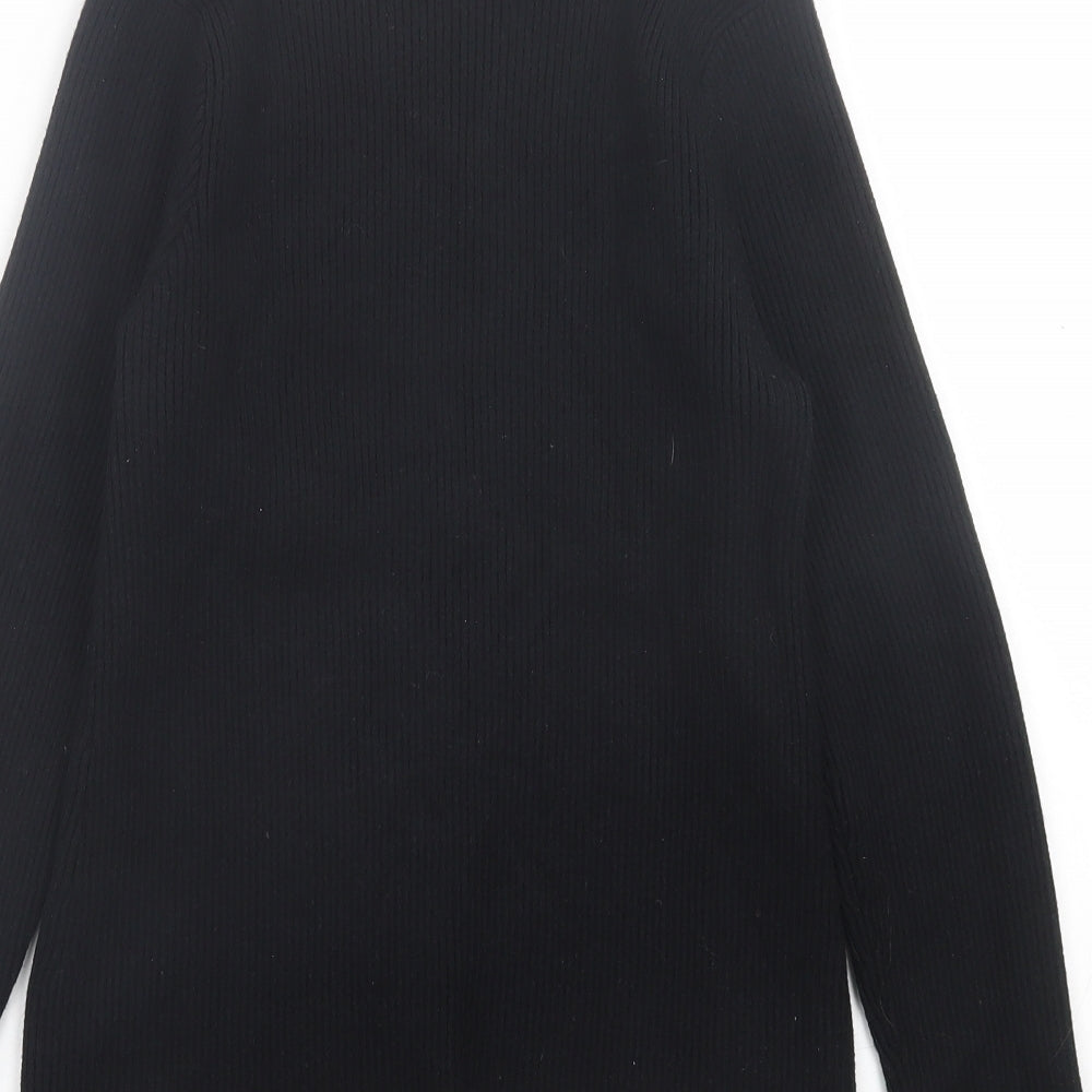 Fashion Nova Womens Black High Neck  Viscose Pullover Jumper Size 14