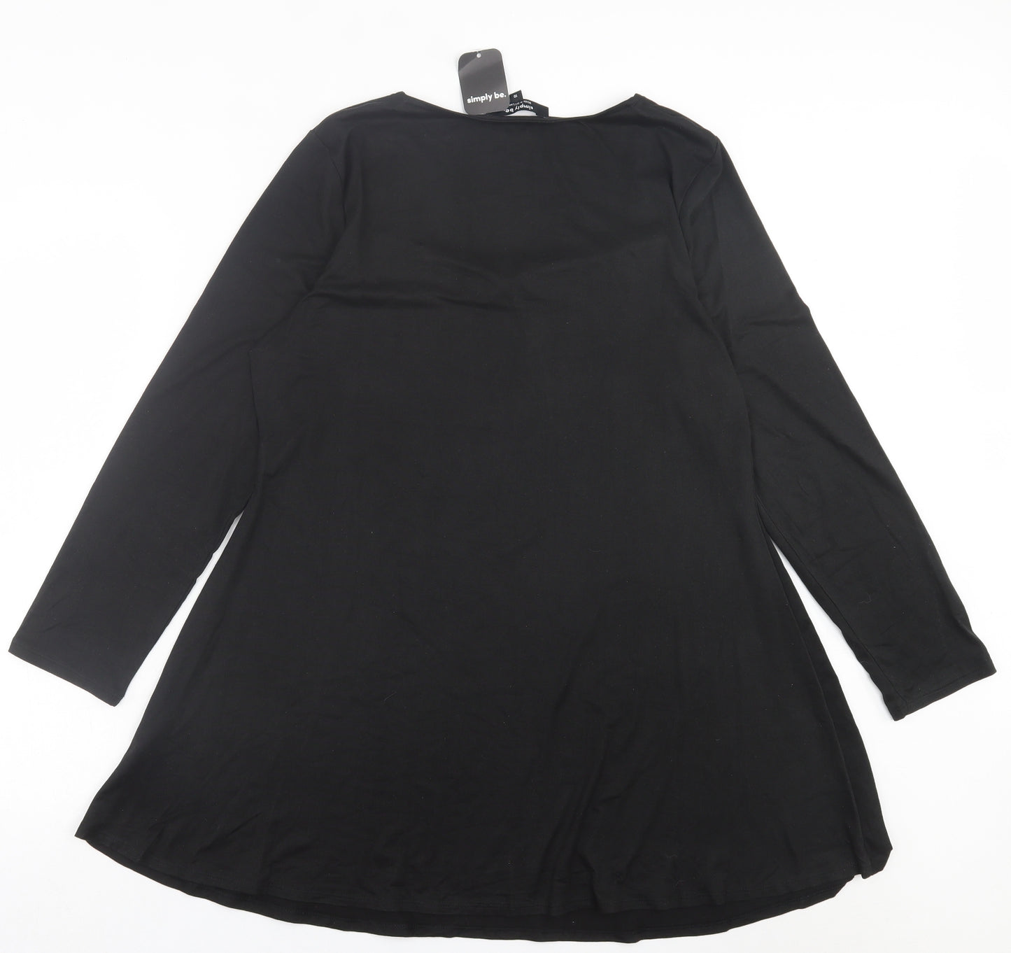 Simply Be Womens Black  Polyester A-Line  Size 16  Square Neck Pullover