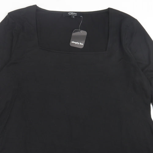 Simply Be Womens Black  Polyester A-Line  Size 16  Square Neck Pullover