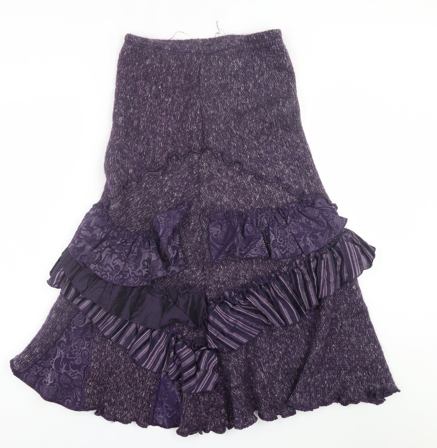 Preworn Womens Purple  Acrylic A-Line Skirt Size S