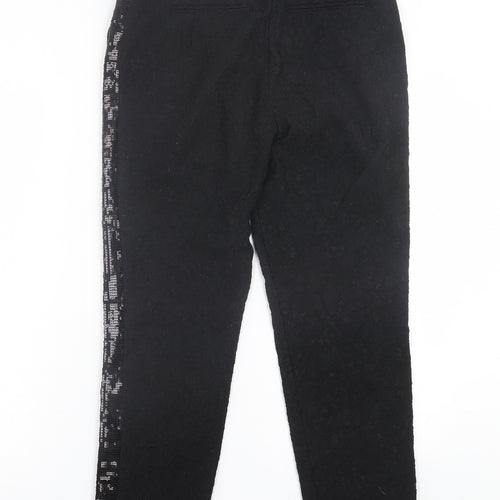 Idano Womens Black  Nylon Trousers  Size 8 L26 in Regular Hook & Eye