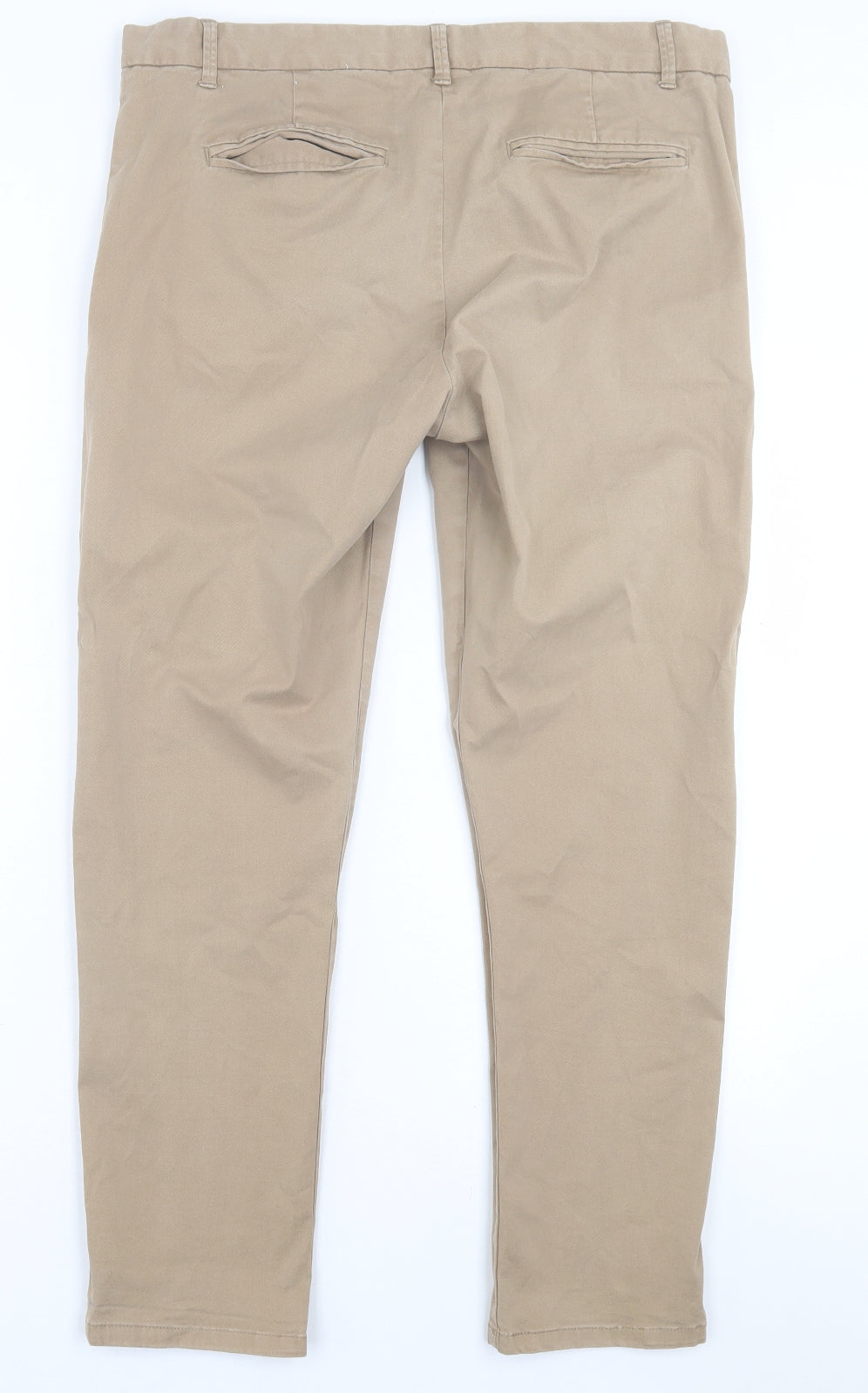 Gap Womens Beige  Cotton Chino Trousers Size 12 L28 in Regular Hook & Eye
