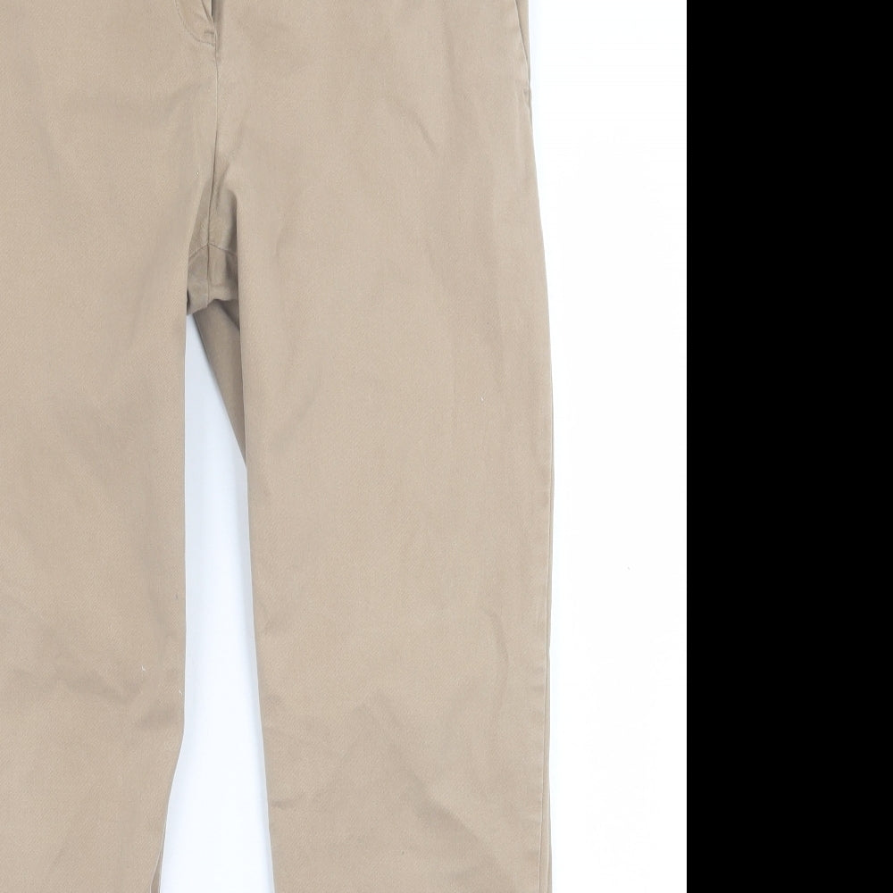 Gap Womens Beige  Cotton Chino Trousers Size 12 L28 in Regular Hook & Eye
