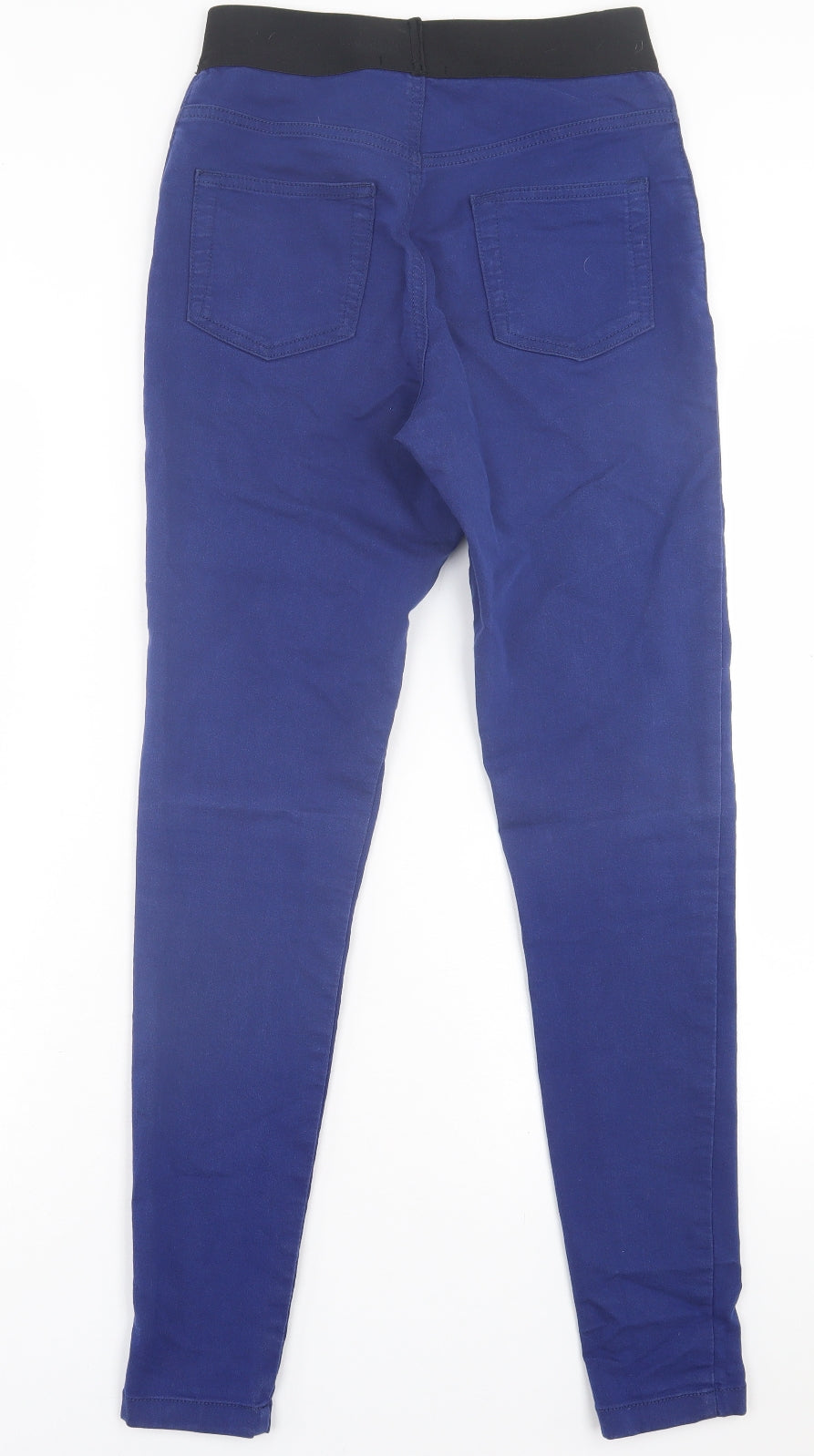 Marks and Spencer Womens Blue  Cotton Jegging Trousers Size 10 L30 in Regular