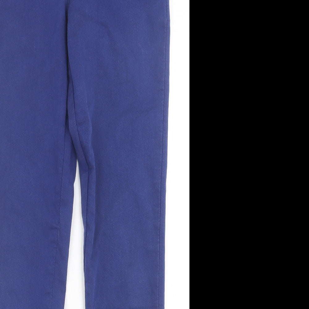 Marks and Spencer Womens Blue  Cotton Jegging Trousers Size 10 L30 in Regular