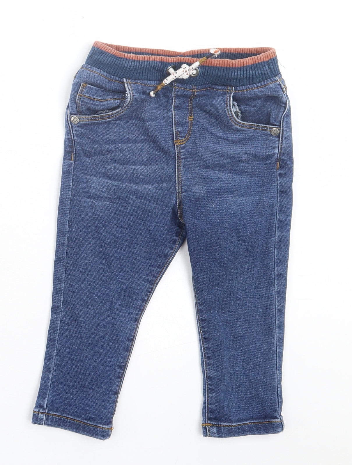 F&F Boys Black  Cotton Capri Jeans Size 9-12 Months  Tie