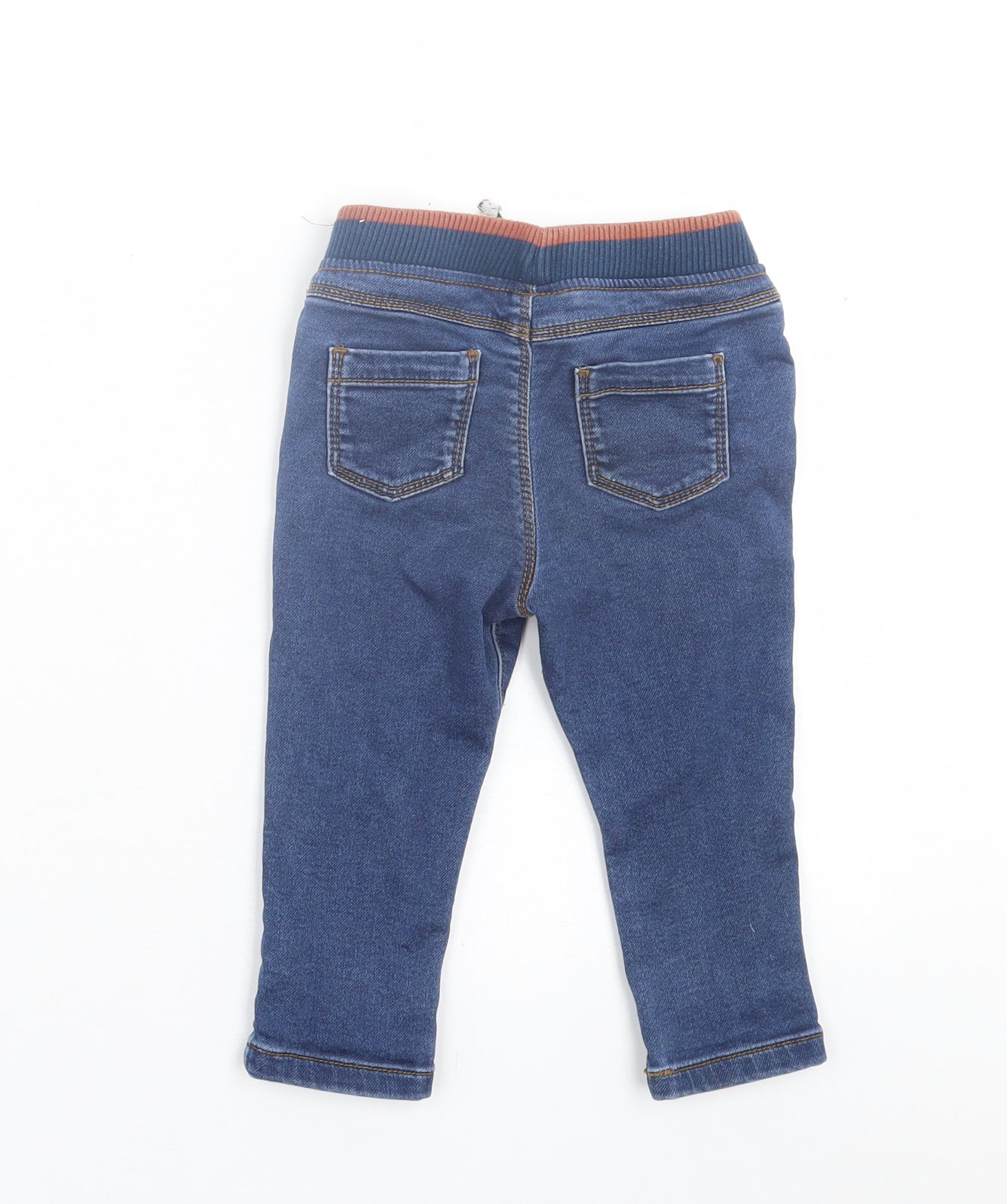F&F Boys Black  Cotton Capri Jeans Size 9-12 Months  Tie