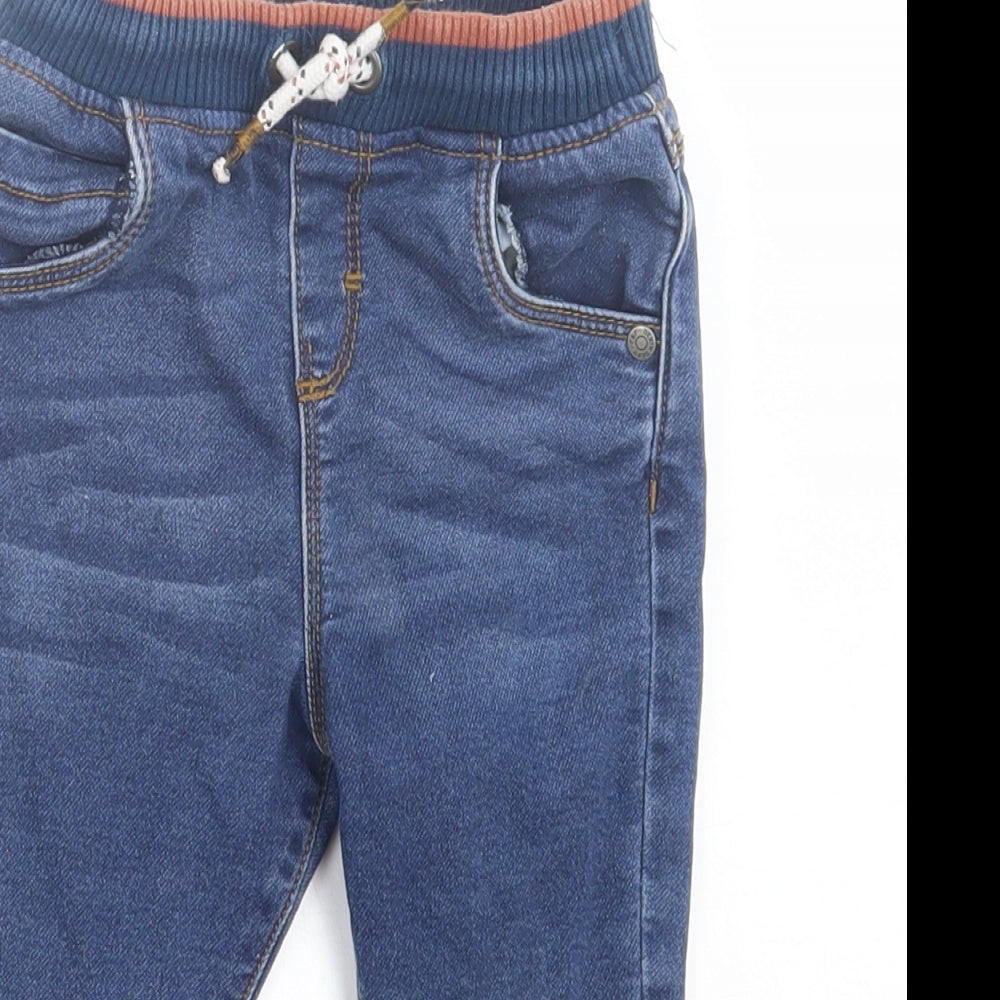 F&F Boys Black  Cotton Capri Jeans Size 9-12 Months  Tie