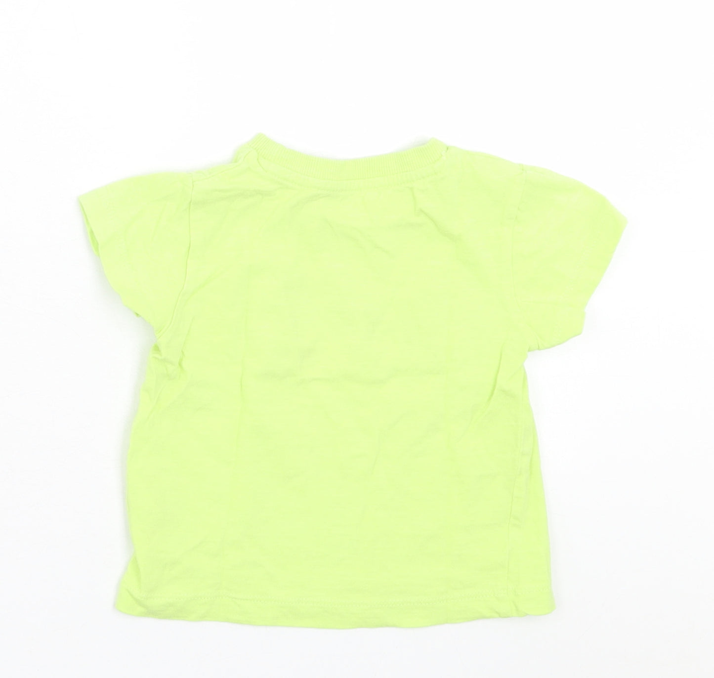 Matalan Boys Green  Cotton Basic T-Shirt Size 9-12 Months Crew Neck Pullover