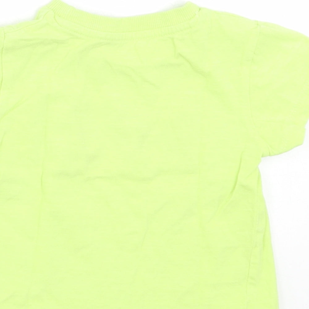 Matalan Boys Green  Cotton Basic T-Shirt Size 9-12 Months Crew Neck Pullover