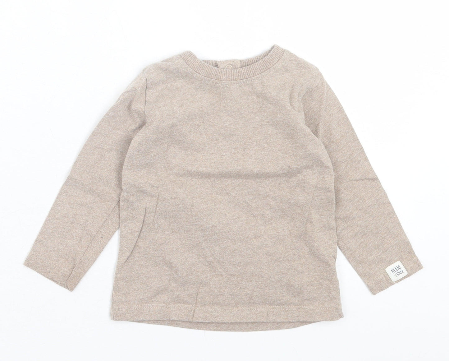 George Boys Brown  Cotton Basic Casual Size 9-12 Months Crew Neck Button