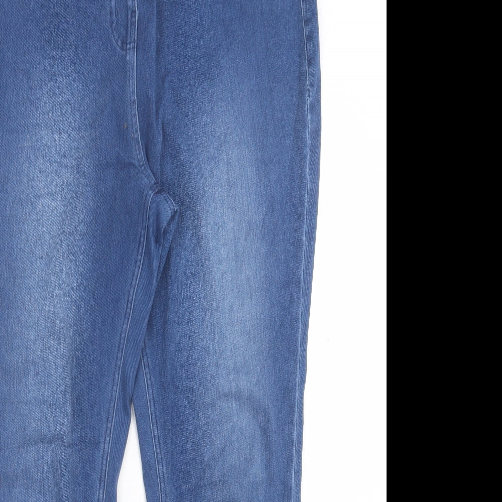 NEXT Womens Blue  Cotton Jegging Trousers Size 16 L27 in Regular
