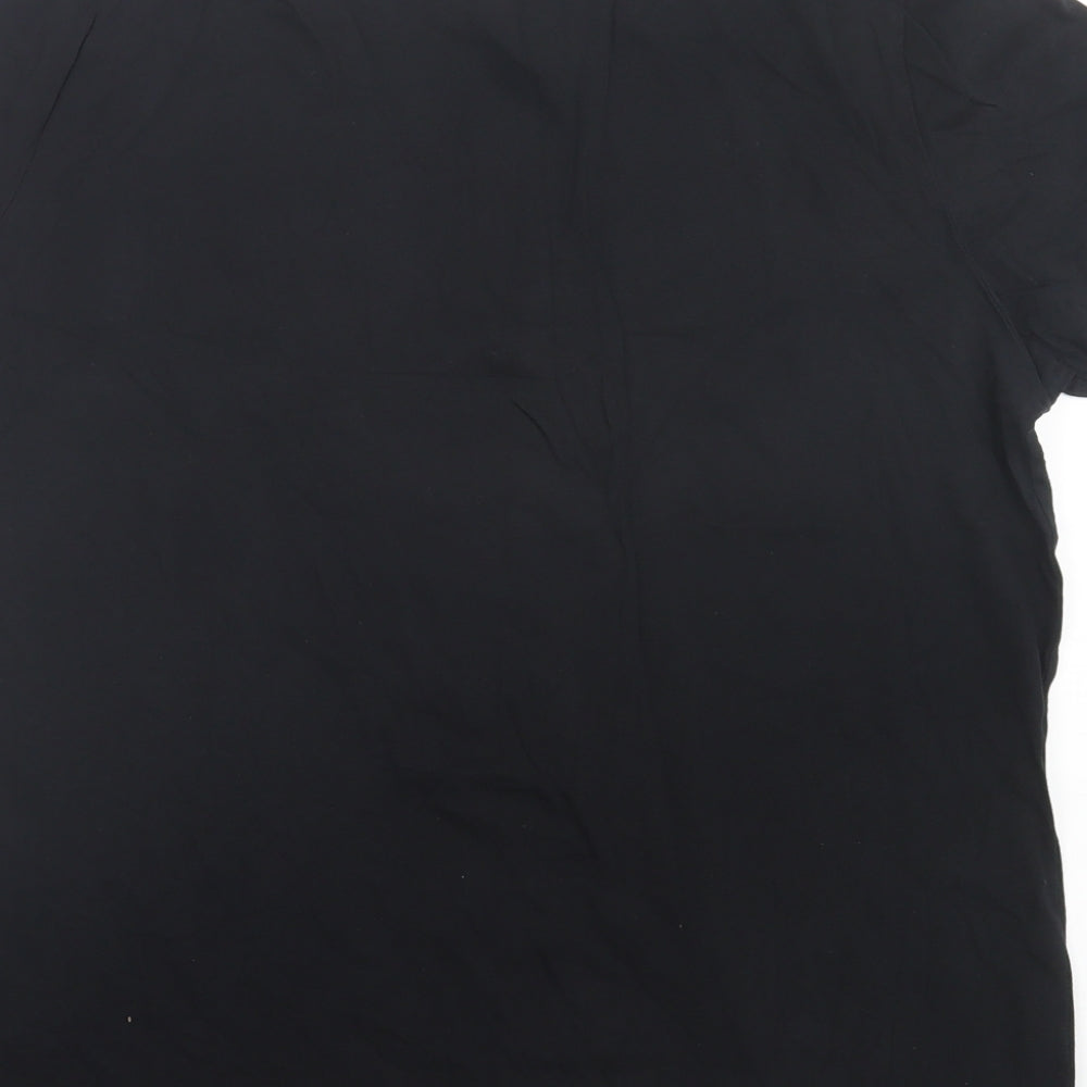 New Look Womens Black  Cotton Basic T-Shirt Size 16 Crew Neck