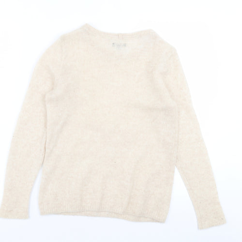 Jigsaw Womens Beige Collared  Cashmere Pullover Jumper Size M