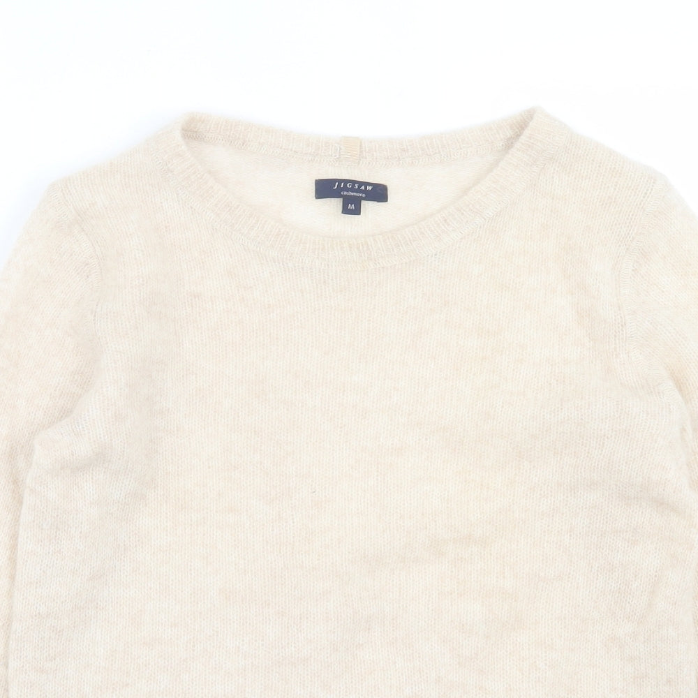 Jigsaw Womens Beige Collared  Cashmere Pullover Jumper Size M