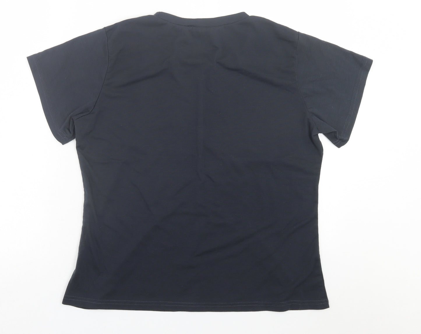 SheIn Womens Grey  Cotton Basic T-Shirt Size XL Crew Neck