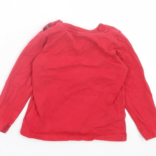 NEXT Boys Red  Cotton Basic Casual Size 12-18 Months Crew Neck Button