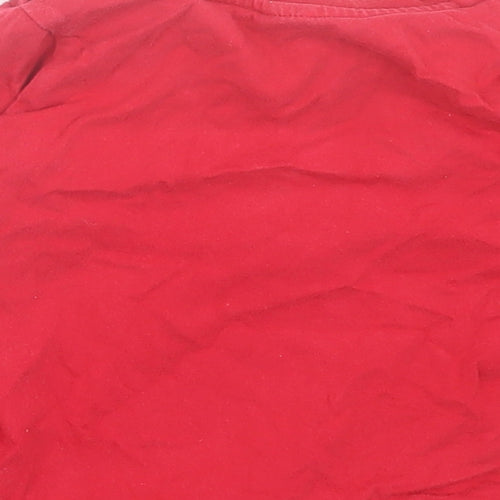 NEXT Boys Red  Cotton Basic Casual Size 12-18 Months Crew Neck Button