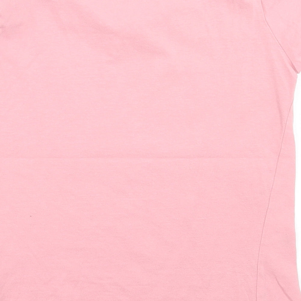 Primark Girls Pink  Cotton Basic T-Shirt Size 8-9 Years Crew Neck Pullover