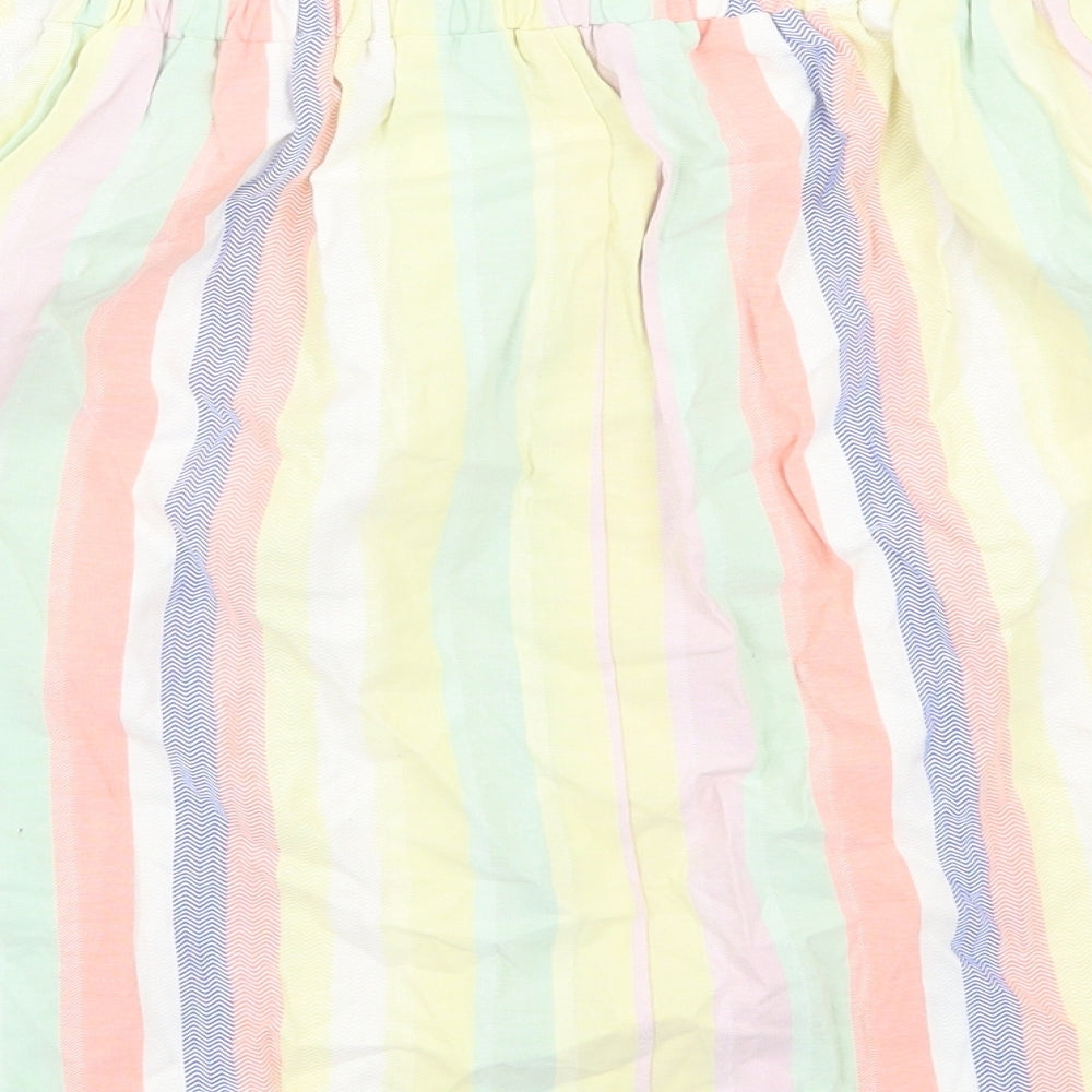 F&F Womens Multicoloured Striped Viscose Basic T-Shirt Size 14 Boat Neck