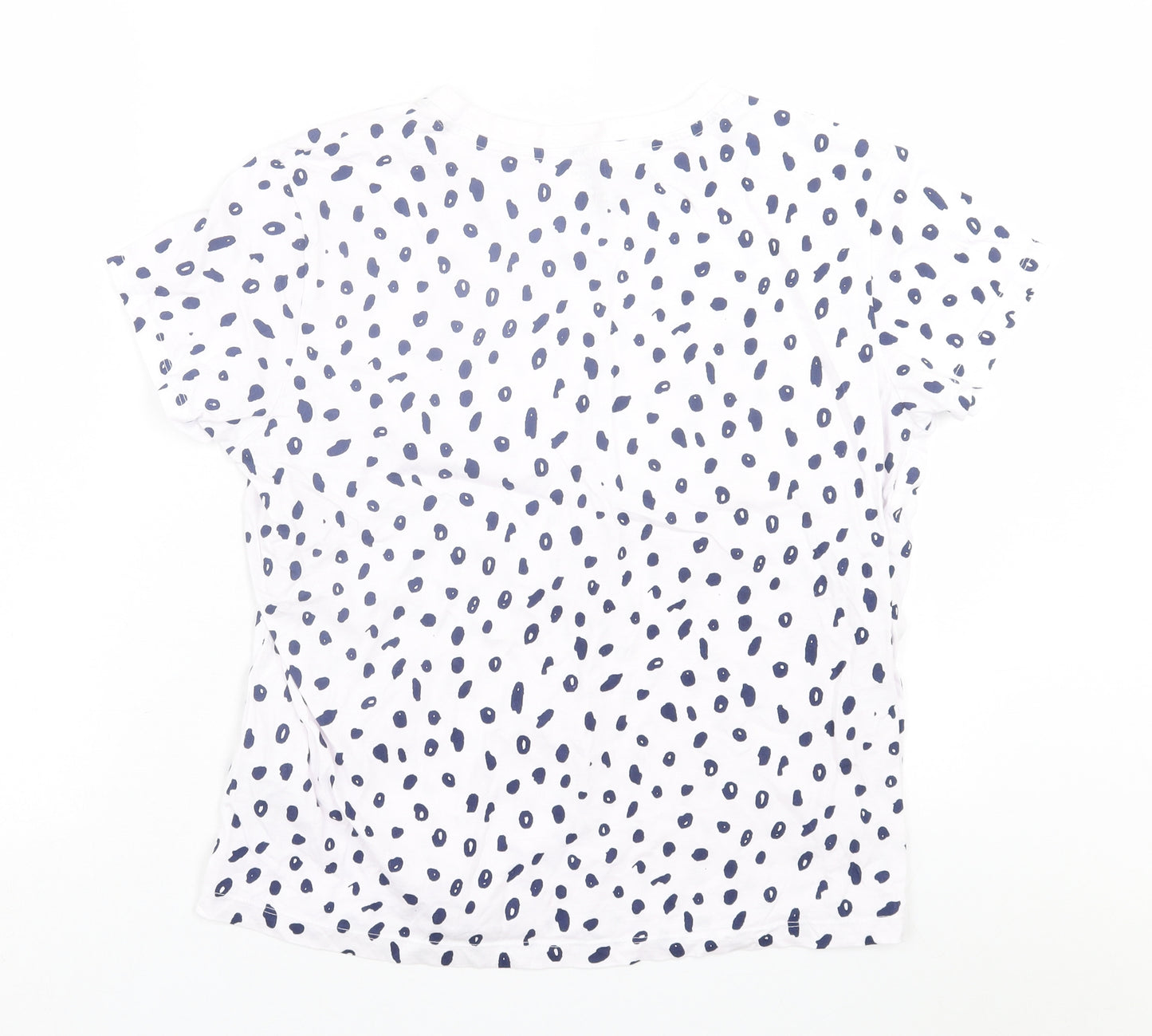 Primark Womens White Animal Print Cotton Basic T-Shirt Size M Crew Neck