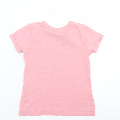 Primark Girls Pink  Cotton Basic T-Shirt Size 7-8 Years Crew Neck Pullover
