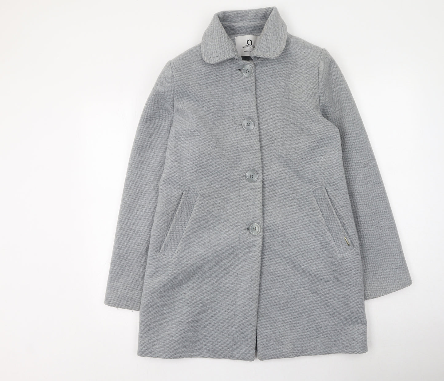 Lostmistery Womens Grey   Trench Coat Coat Size L