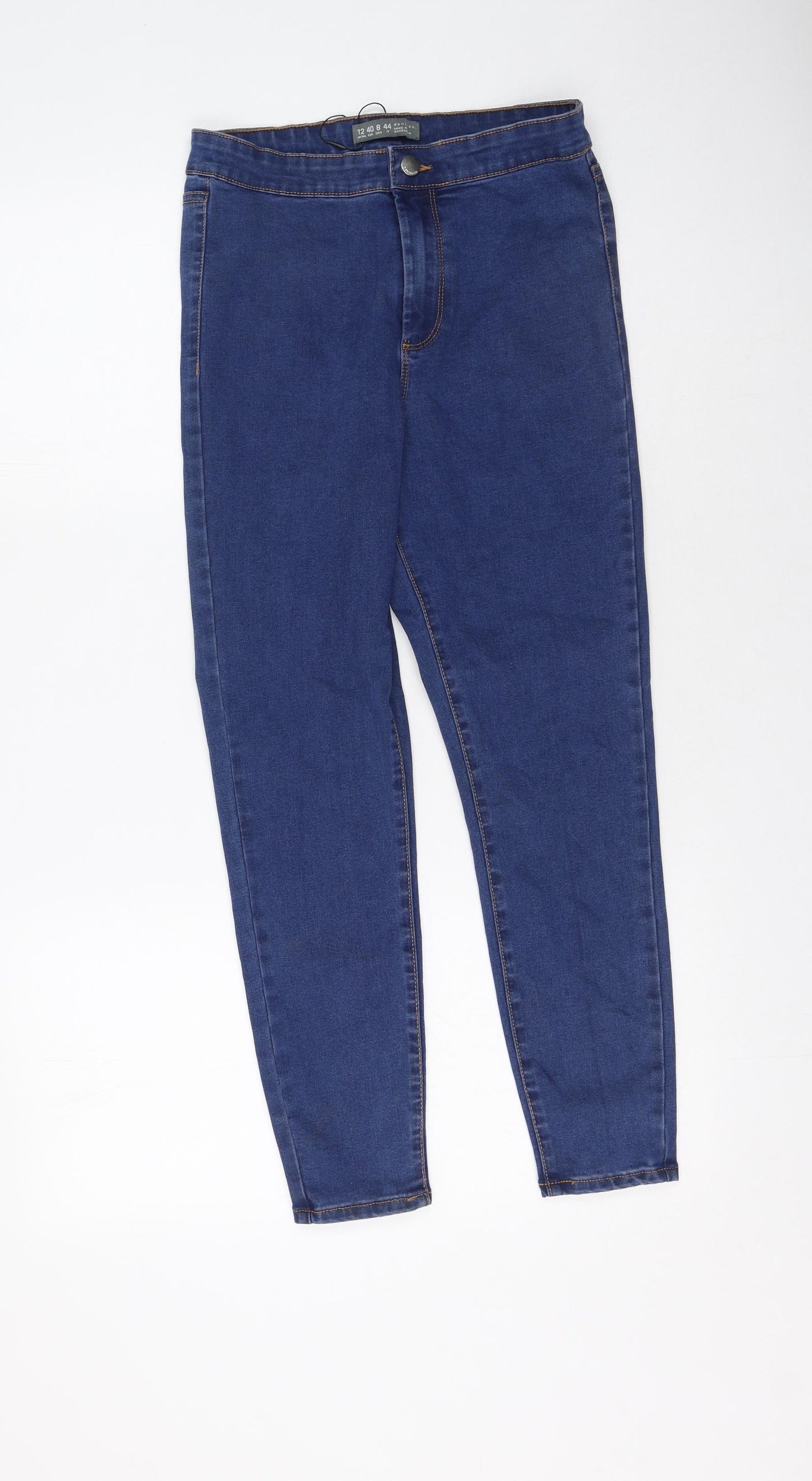 Denim & Co. Womens Blue  Cotton Skinny Jeans Size 12 L25 in Regular