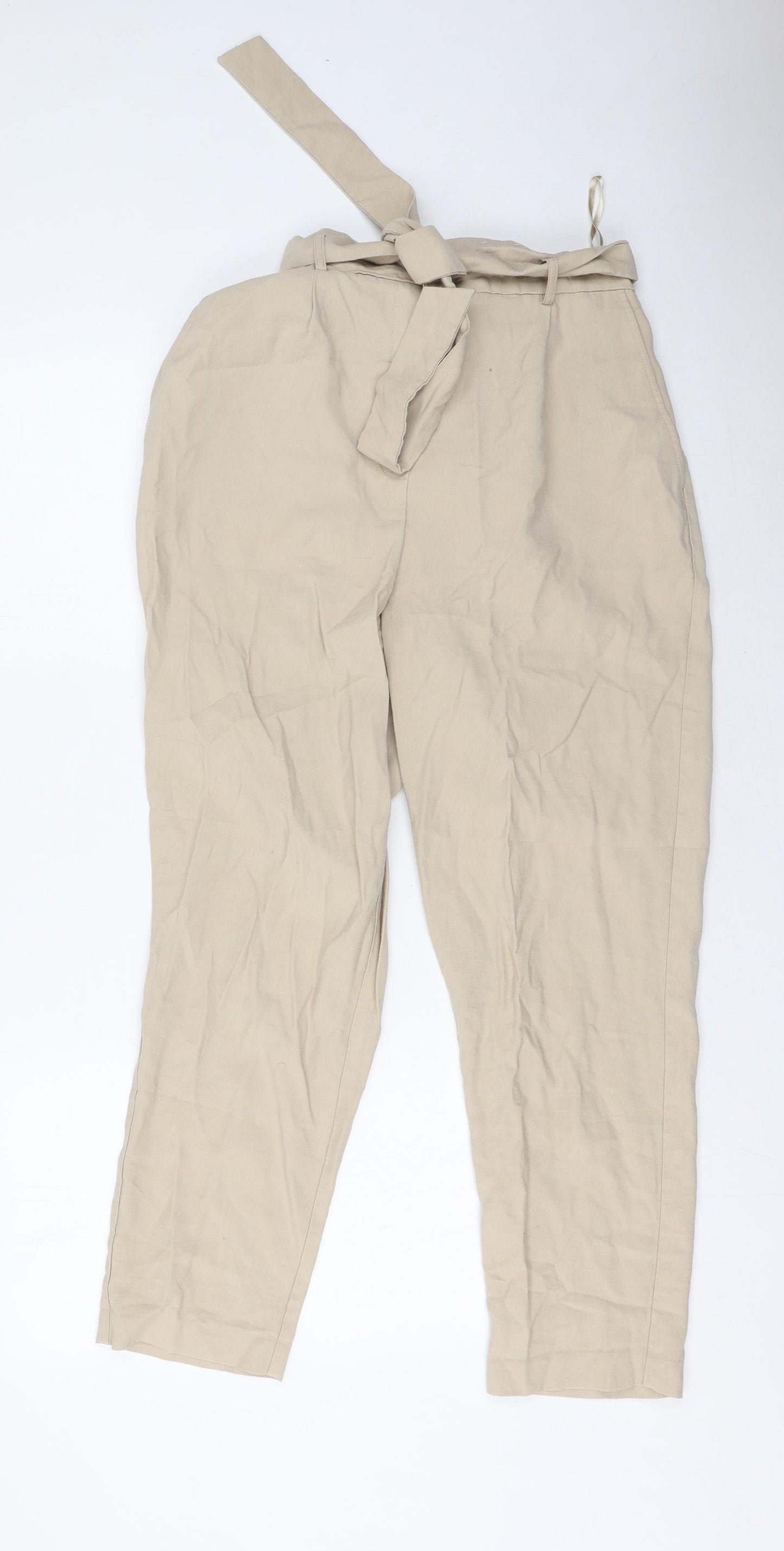 F&F Womens Beige  Viscose Trousers  Size 12 L28 in Regular