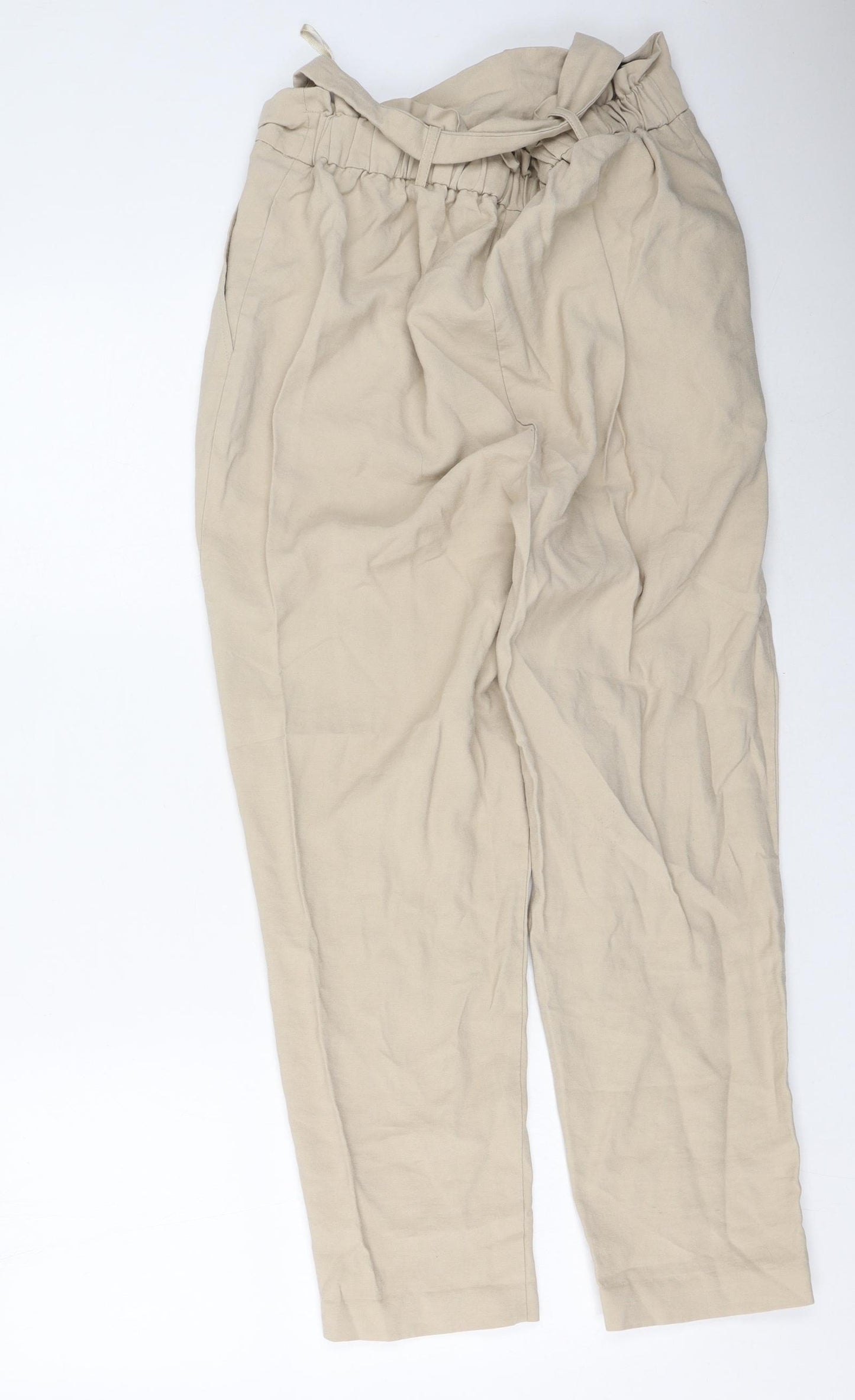F&F Womens Beige  Viscose Trousers  Size 12 L28 in Regular