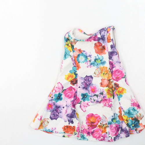 Young Dimension Girls Multicoloured Floral Polyester Basic Tank Size 2-3 Years Round Neck